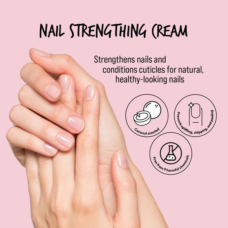 Kiss New York Nail Strengthening Cream - Coconut Oil Infused Nail Growth & Conditioning Treatment | Made in Korea
