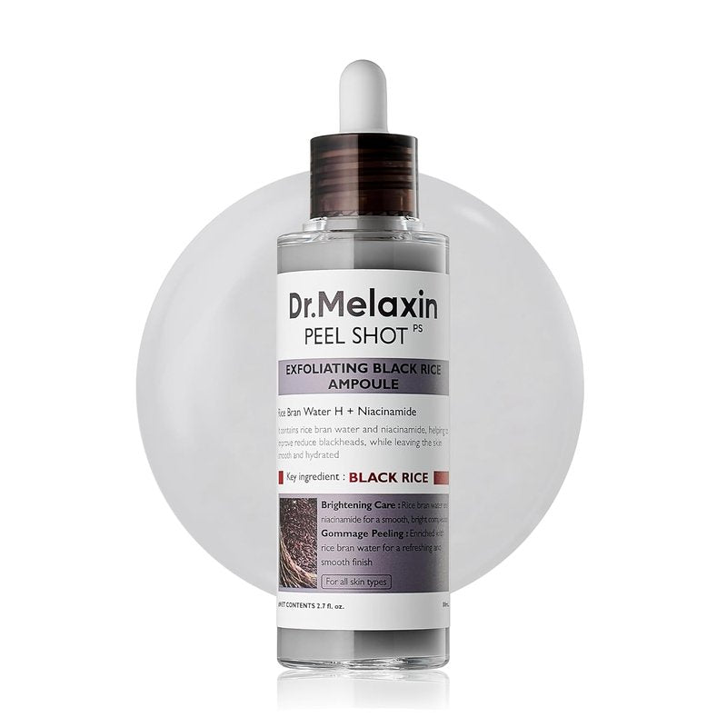 Exfoliating Black Rice Ampoule - AHA BHA Niacinamide Serum for Pores & Blackheads | 2.7 fl. oz. Korean Skin Care
