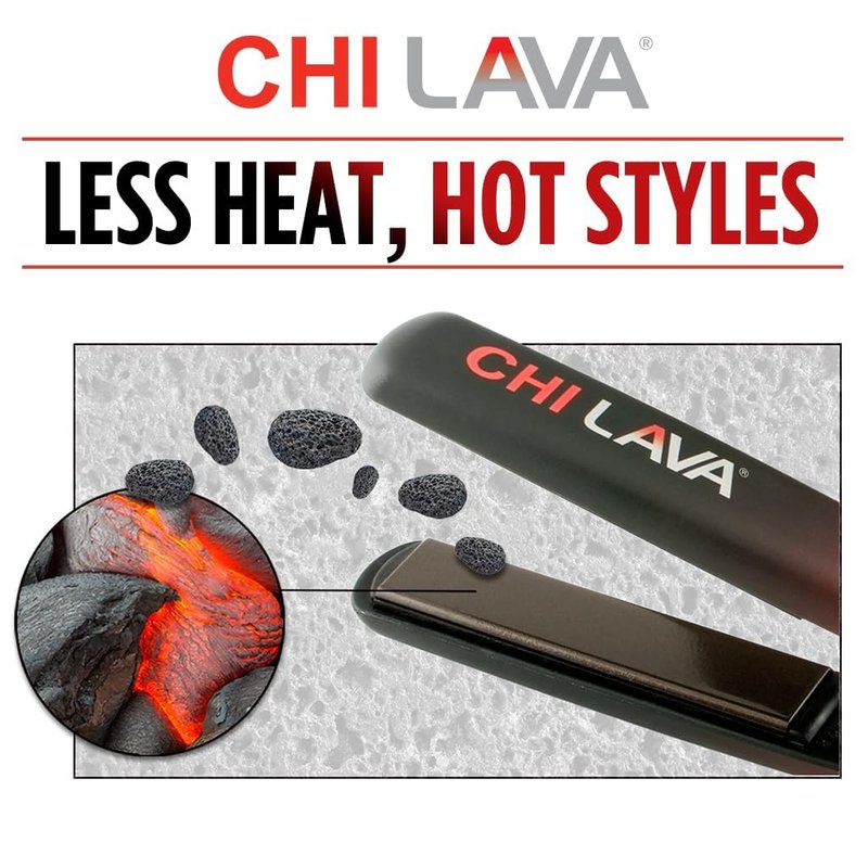 CHI Lava Ceramic 1″ Flat Iron | Volcanic Lava Plates for Smooth Styling, 11 ft Swivel Cord