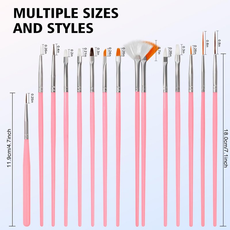 Komall Nail Art Tools, Nail Holder for Painting Nails, 15 PCS Nail Art Brushes, 5 PCS Nail Dotting Tool, Nail Stand for Home DIY & Salon Nail Art Design