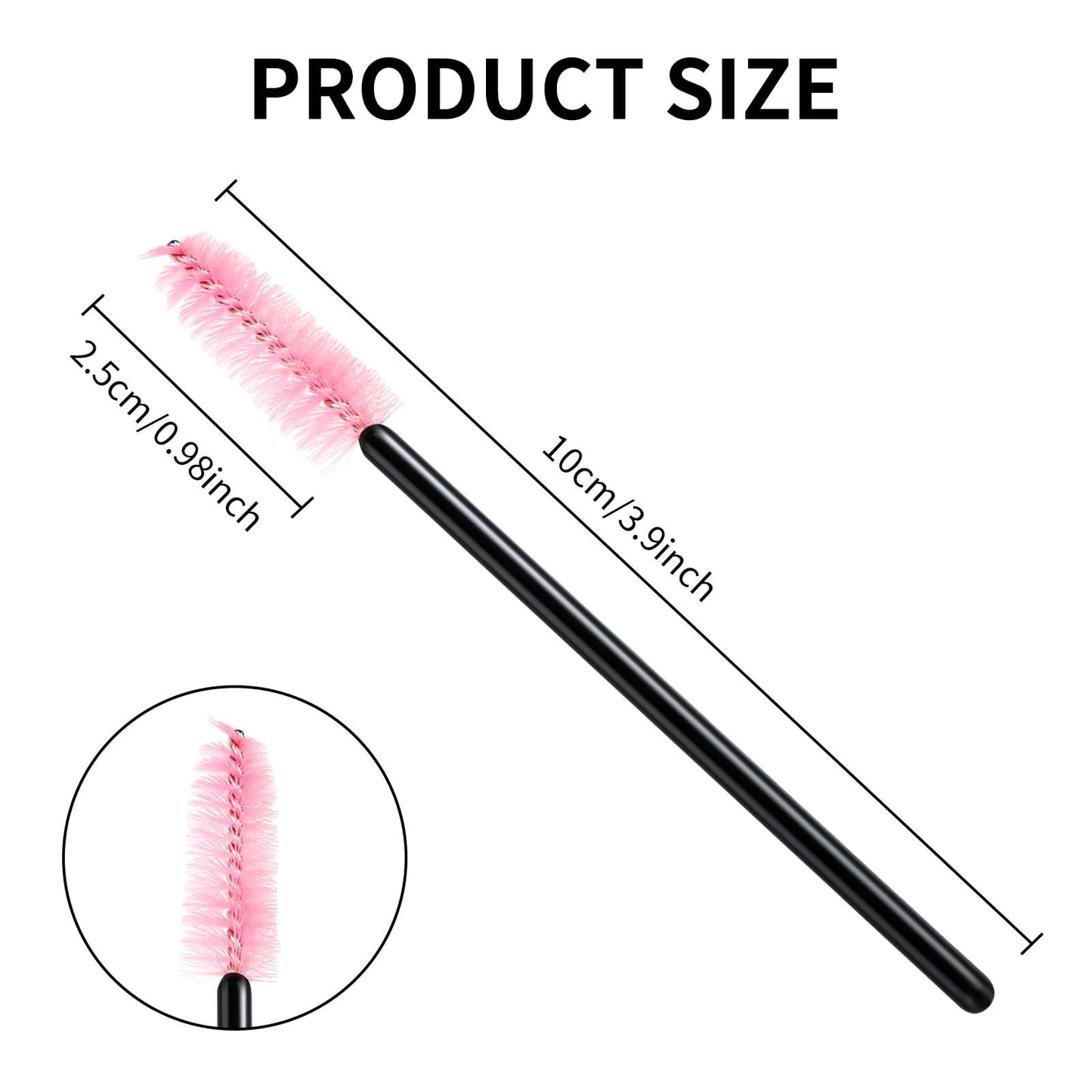 Tifanso 500PCS Disposable Lash Spoolies, Eyelash Eyebrow Brush for Extensions, Mascara Wands, Lash Extension Supplies, Eye Makeup Brushes & Tools, Pink