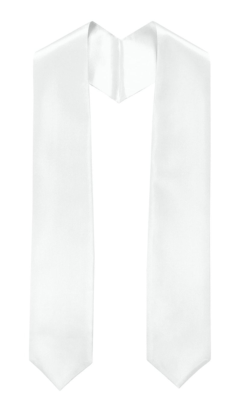 GradPlaza White Graduation Stole Sash 60'' Long Adults Graduation Sash for High School and College