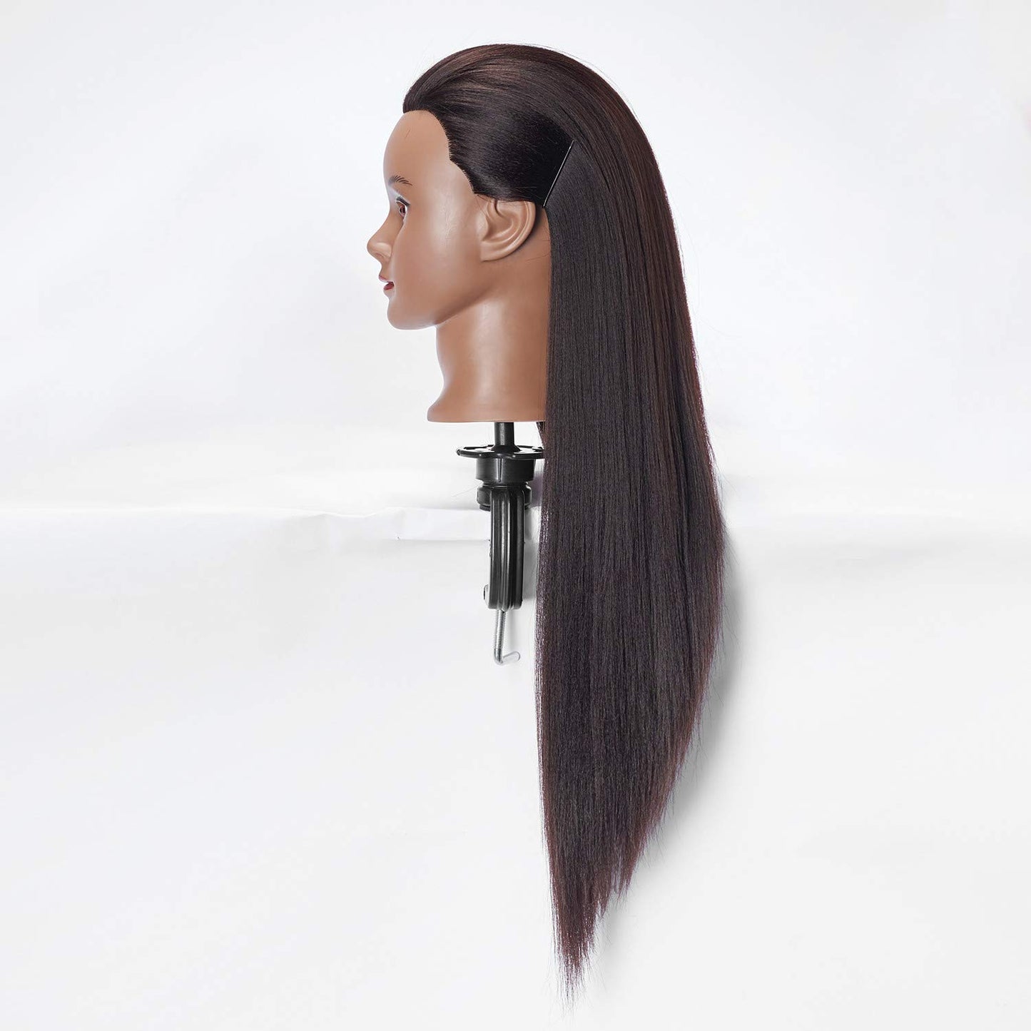 Yaki Synthetic Fiber Hair Styling Mannequin Head - 26-28'' Cosmetology Training Doll with Stand