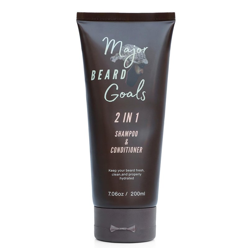 Major Beard Goals: 2-in-1 Beard Wash & Conditioner for Men - Gentle Men’s Shampoo for Beard Care & Growth, Softens, Soothes, Hydrates, & Nourishes Facial Hair, With Natural Ingredients - 7oz