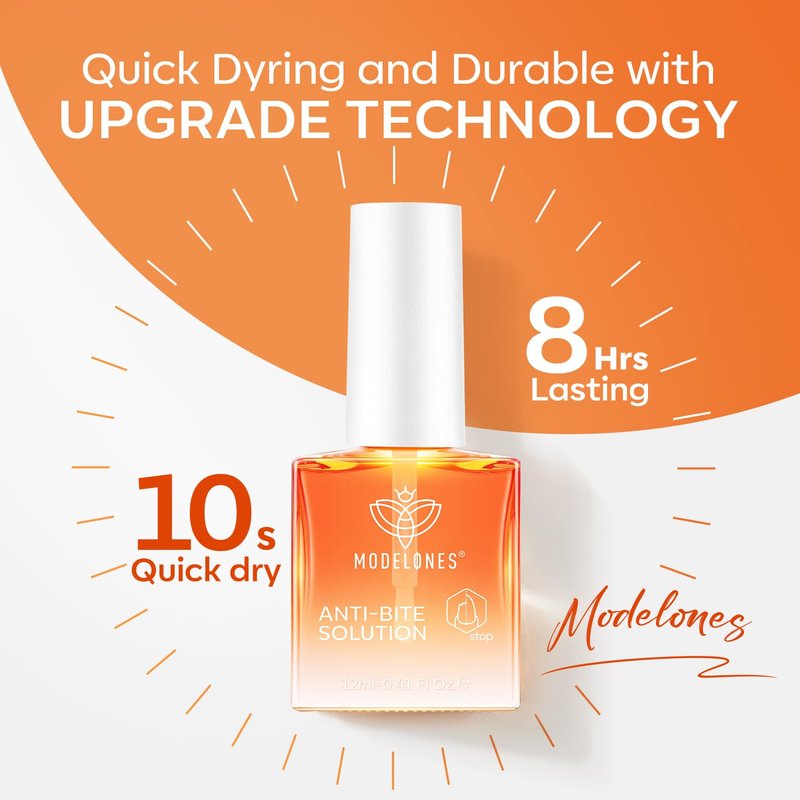 Modelones Nail Biting Prevention | Quick-Dry Bitter Nail Polish for Kids - 12ml (0.41 Fl Oz)