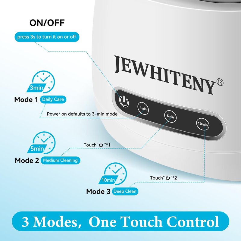 JEWHITENY 2 in 1 Rechargeable Nail Tool Cleaning Machine:3 Timers Mode for Nail Drill Bits,Automatic U V Light & 45k Hz Deep Cleaner,Nail Art Brush, Nail Clipper, Jewelry Cleaning, Salon & Home Use