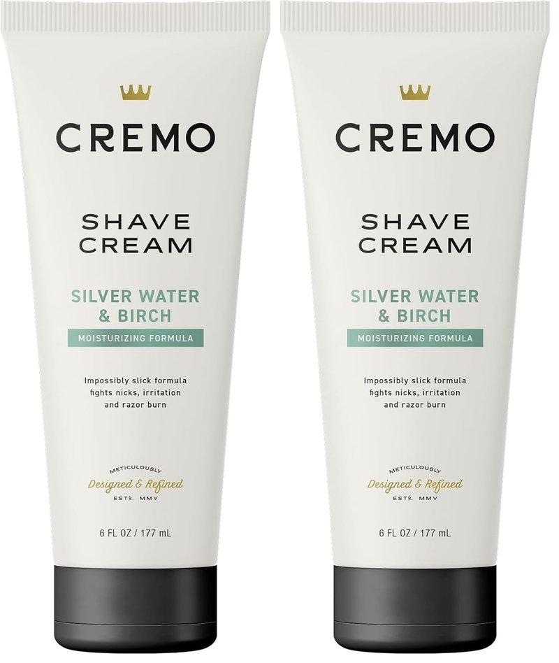Cremo Silver Water & Birch Shave Cream | Ultra-Slick Shaving Cream for Men - 6 Fl Oz (Pack of 2)