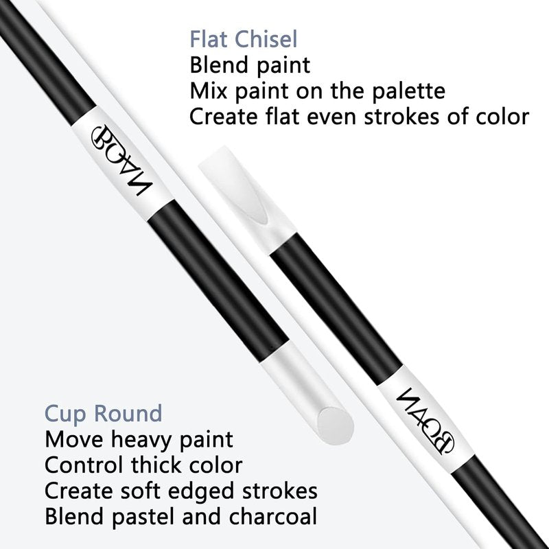 BQAN Nail Art Sculpture Pen Set - 5 Silicone Brushes for Gel & Acrylic Nails | Home Salon Tools (Black)