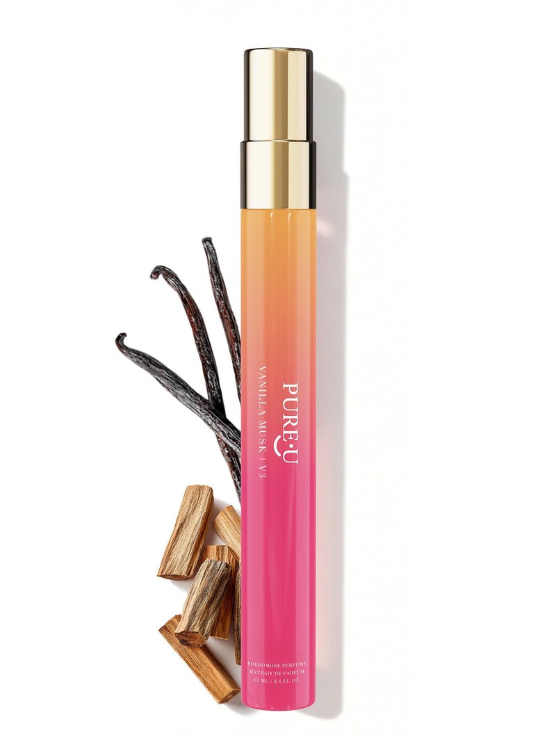 PUREU Pheromone Perfume for Women - Long Lasting Creamy Vanilla & Sweet Wood Scent, Intensely Concentrated Extrait de Parfum Spray Oil, Travel Size Cozy & Warm for Daily Use, 0.41 fl oz (12ML)