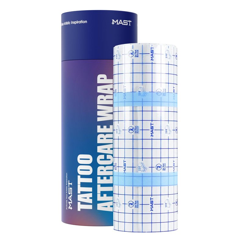Mast Tattoo Second Skin Tattoo Cover Ultra Large Roll - Thin 8" x 11 Yard Waterproof Transparent Film for Tattoo Aftercare Initial Healing & Skin Protection Breathable Adhesive Bandage Wrap