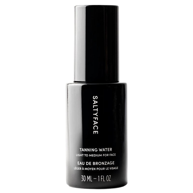 SALTYFACE - Tanning Water (Light to Medium) - Self Tanner for Face, Neck, Ears, Chest - No Color Transfer - Oil Free, Fragrance Free - Streak-Free, Non-Clogging - Vegan Skin Care - 1 FL OZ (30 ML)