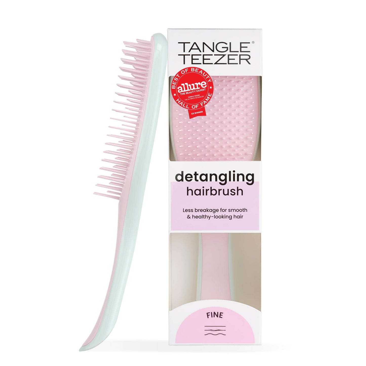 Tangle Teezer Fine Ultimate Detangler Brush, Dry & Wet Hair Brush to Detangle & Reduce Breakage for Fine Hair Types, Marshmallow Pink & Mint