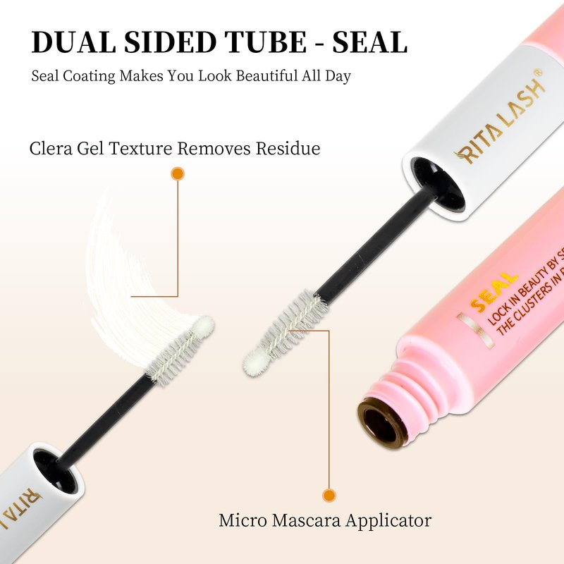 Lash Cluster Glue,Lash Bond and Seal Waterproof Lash Glue for Eyelash Clusters,Eyelash Adhesive Long Lasting 1 Weeks Eyelash Glue for Lash Clusters 2-in-1 Home Use, Strong Hold(6ML+6ML)