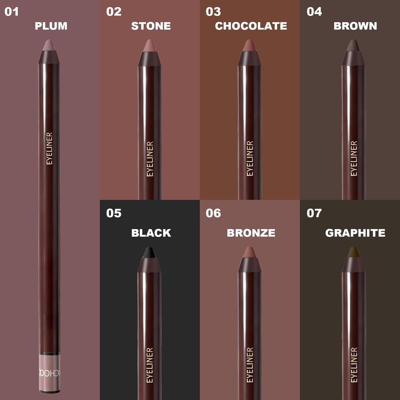 Plum Gel Eyeliner Pencil - Smudge-Proof Waterproof Formula | Long-Lasting High Pigment for Mature Women