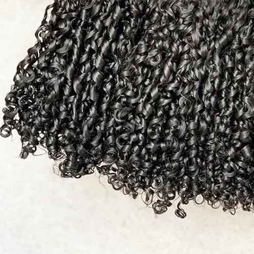 16A Double Weft Pixie Bouncy Curly Human Hair Bundles 16 18 20 Inchs Burmese Curly Human Hair Bundles 3C4A 100% Unprocessed Brazilian Raw Virgin Hair Extensions Quick Weave Extensions Natural Color