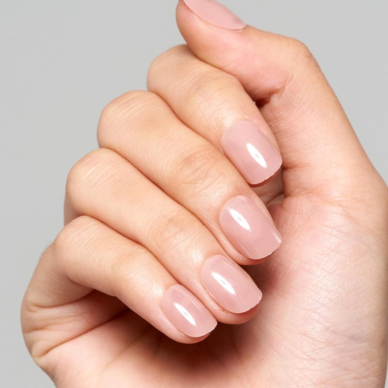 GLAMERMAID Nude Pink Short Press-On Nails - Natural Extra Short Squoval Gel Fake Nails for Women | Reusable Acrylic Manicure Kit