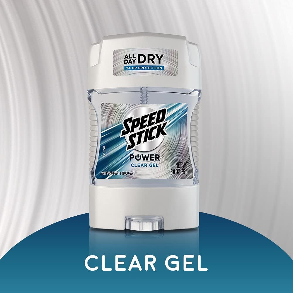 Speed Stick Anti-Perspirant Deodorant - Power Clear Gel, 3 oz | Pack of 8 for All-Day Freshness