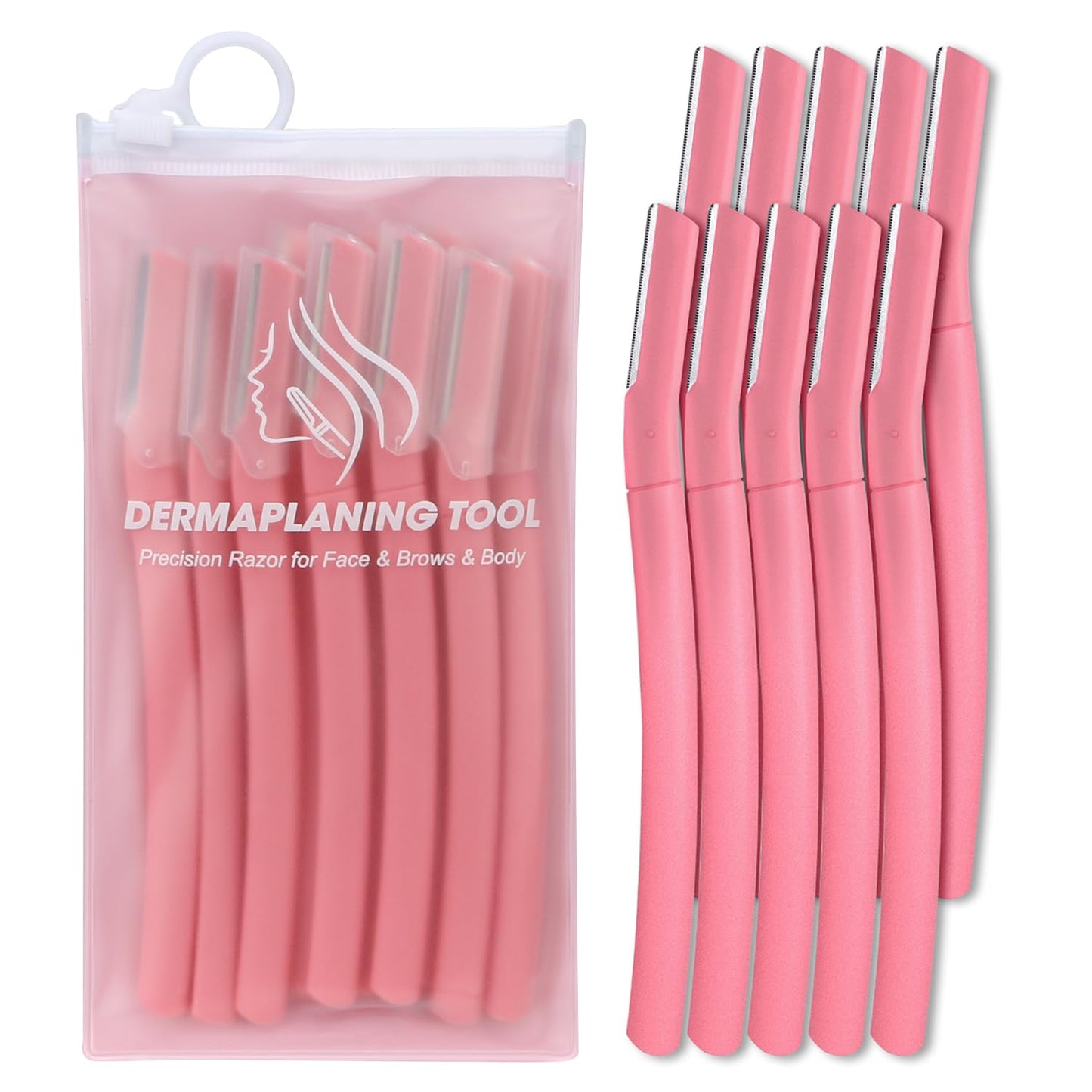 Dermaplane Razor, Face Razors for Women, Dermaplaning Tool with Microblades for Face, Gentle Facial Exfoliation, Peach Fuzz Removal and Eyebrow Shaping, Skin Care Tool for Smoother Skin, Blush