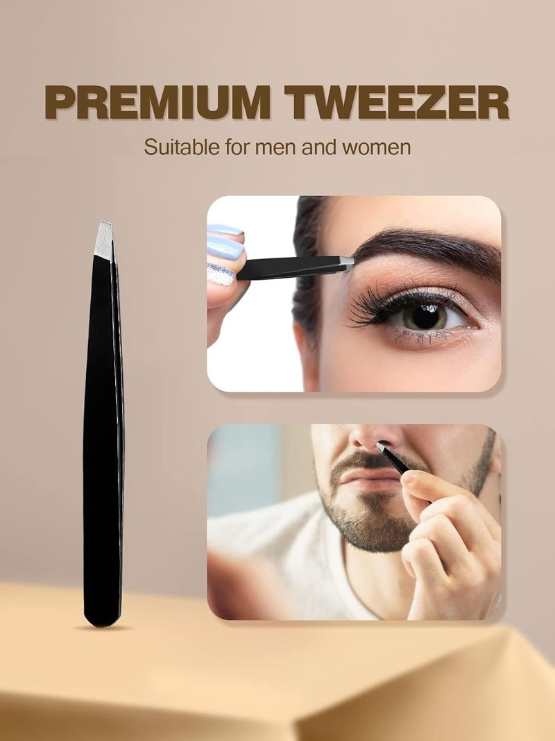 40X Magnifying Makeup Mirror - 2 Suction Cups, 3.5 Inch, Black | Includes Slant Tweezers