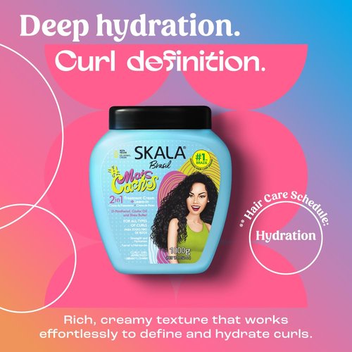 SKALA Mais Cachos for hair type 3ABC - 2 IN 1 Conditioning Treatment Cream & Cream To Comb 35.2oz, BLUE