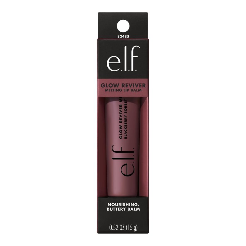 e.l.f. Glow Reviver Melting Lip Balm, Hydrating Tinted Lip Balm For A Glossy Finish & Soft, Supple Lips, Vegan & Cruelty-Free, Blackberry Sorbet