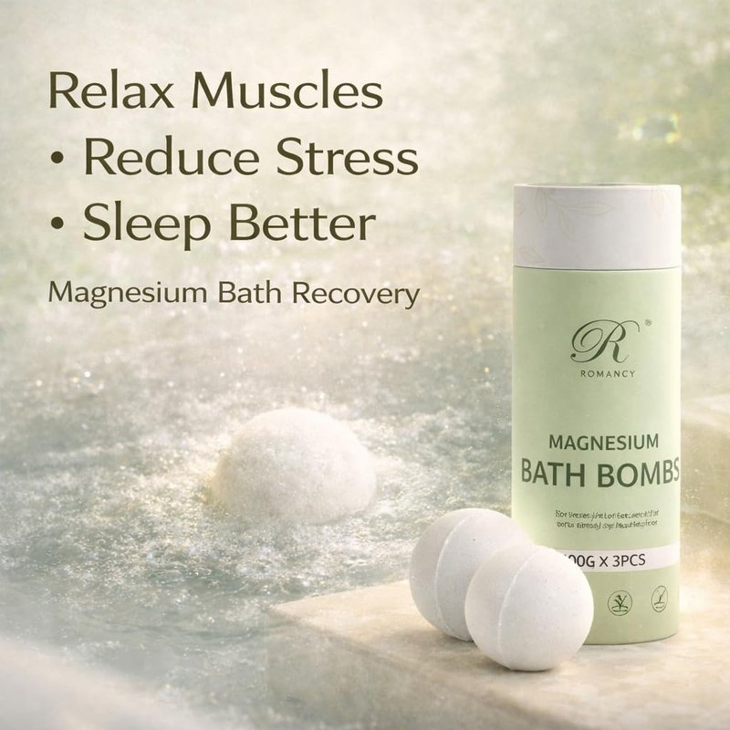 Magnesium Bath Bombs Gift Set – XL Epsom Salt Bath Bombs for Muscle Recovery, Stress Relief & Post-Workout Relaxation with Lavender & Arnica Spa Gift for Women & Men for Sore Muscles