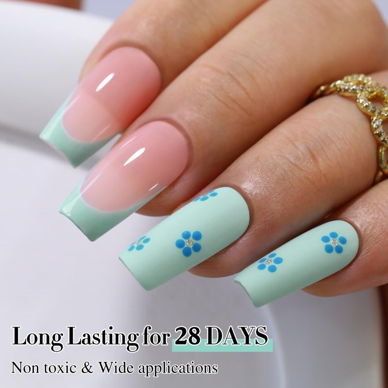 Gel Nail Polish - Double Rhythm 15ML Light Blue Soak Off for DIY Manicure | Art Salon Quality