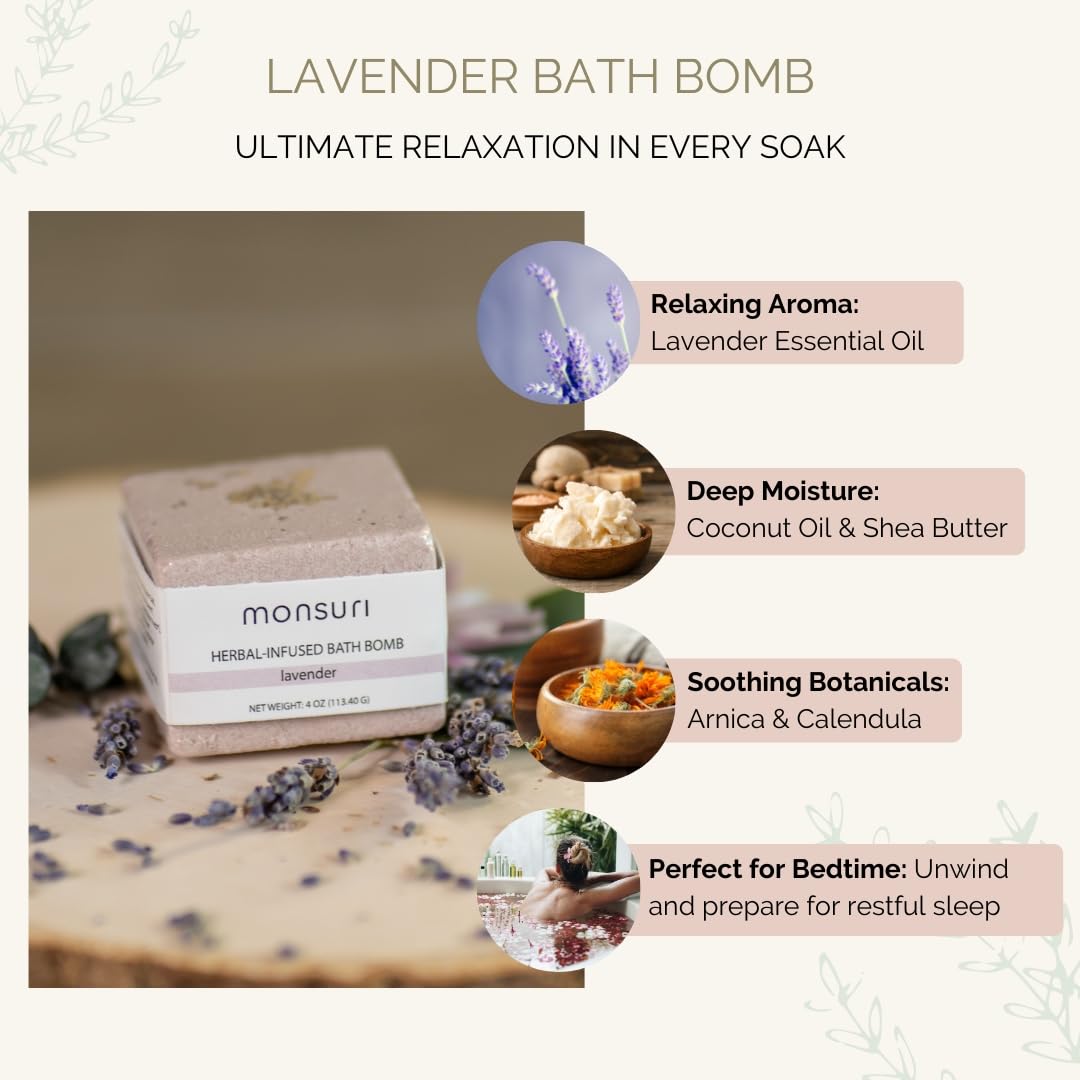 Muscle Relaxing Spa Gift Set for Women | Bath & Body Care Package with Natural Body Oil, Balm, Bath Bomb. Relaxation Self Care Package for Sore Muscles.