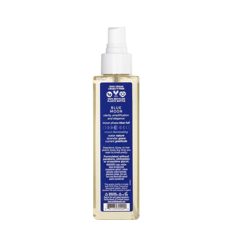 Pacifica Hair Perfume & Body Fragrance Spray Mist - Blue Moon with Lavender & Currant | Alcohol-Free, Vegan, 6.5 oz