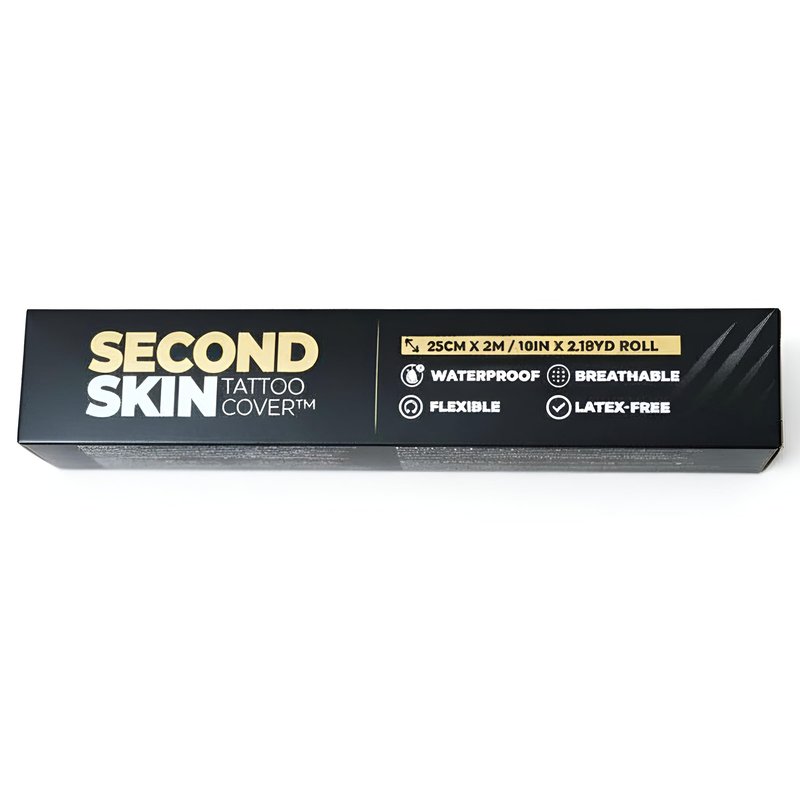2.18 yd Second Skin Tattoo Cover Roll 10 in x 2.18 yd Tattoo Bandage Film, Clear Protective Waterproof Wrap for New Tattoos, Adhesive Aftercare Cover with Matte Surface