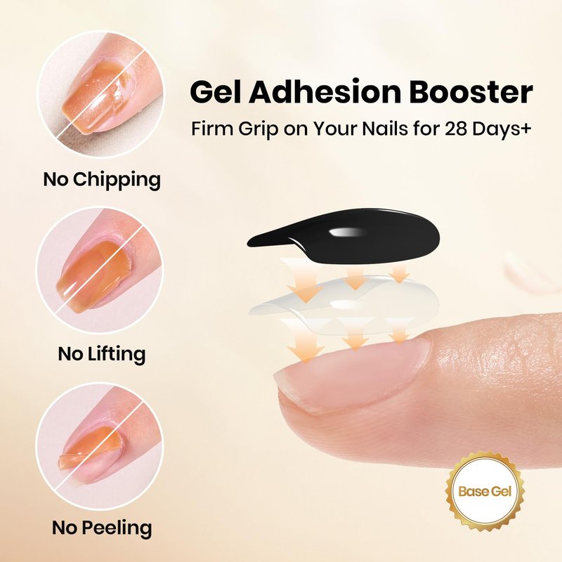 Beetles Gel Base and Top Coat Set 2Pcs 15ml, Stay Shining No Wipe Top Coat Gel Nail Polish & Strong Adhesion Base Coat Long Lasting High Gloss UV Lamp Needed Nail Art Design Manicure Gifts for Women