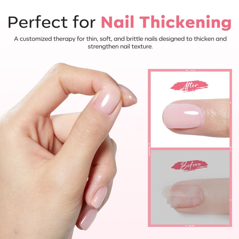 modelones Builder Rubber Base Gel for Nails, Milky Pink Light Baby Color 6 in One Nude Base Coat Strengthen Apex Building Extension Long Last Protect Soak Off Manicure for Fragile Nail Art DIY Home