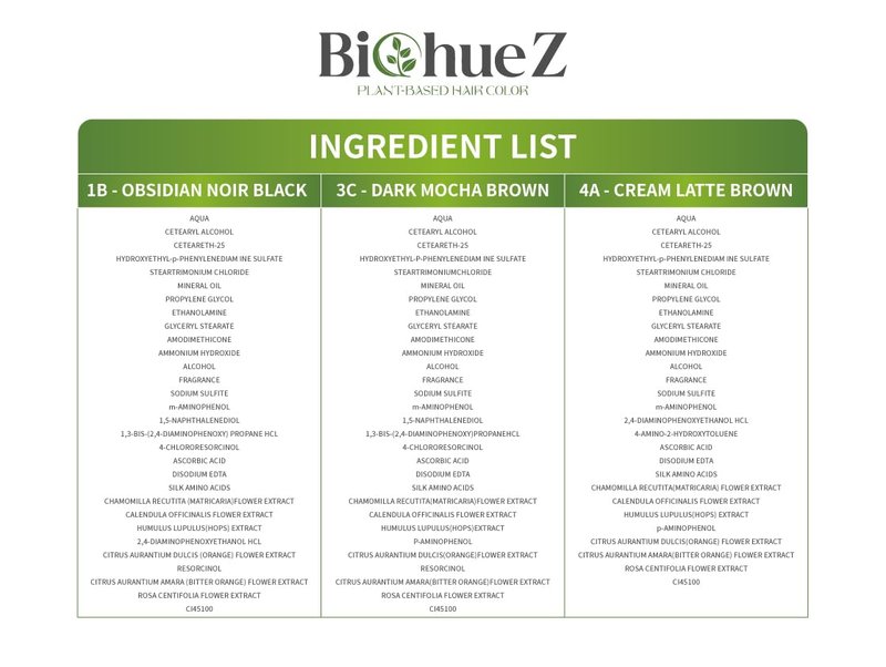 BioHueZ Permanent Hair Dye Gray Coverage Hair Dye PPD-Free Hair Color Kit 4A Cream Latte Brown
