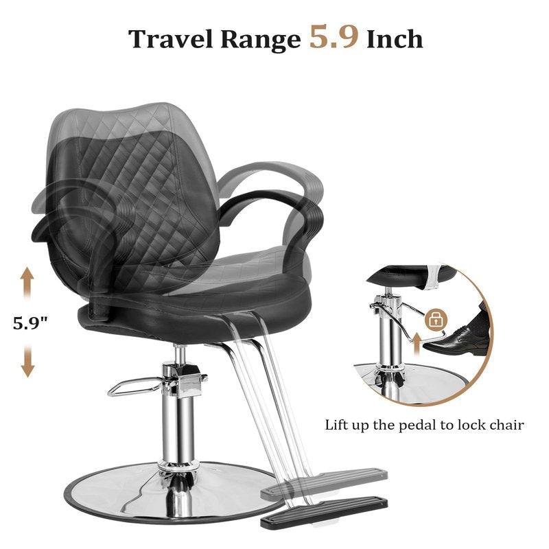 Barber Chair Replacement Hydraulic Pump, Adjustable Height Free 360 Degree Rotation, Fit for Salon Styling Chair Beauty Hairdressing Chair, 6 Screws