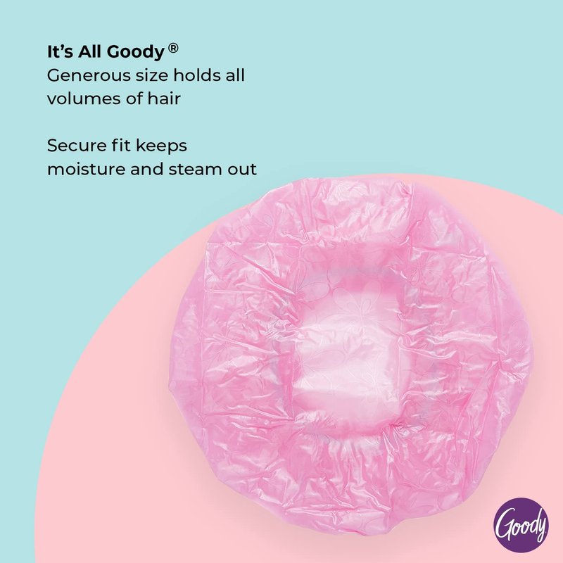 Goody Styling Essentials Shower Cap, 1 Count - Protect Your Hairstyle While Remaining Comfortable - Made with Durable and Waterproof Materials - Hair Accessories for Men, Women, Boys, and Girls