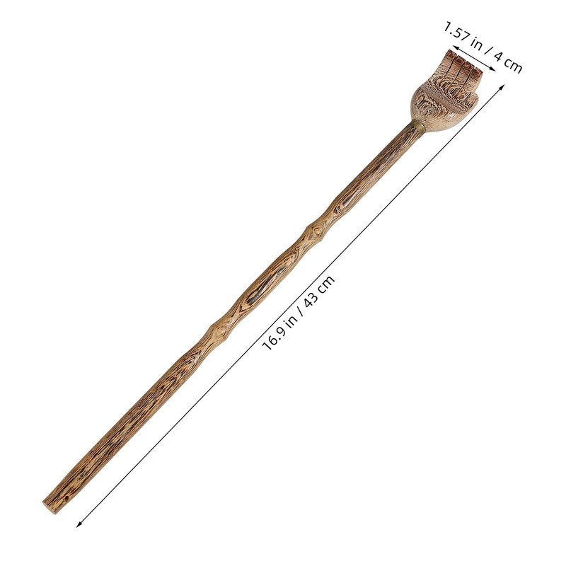 BESPORTBLE Wooden Back Scratcher with Long Handle, Hand-Shaped Design for Seniors and Men, 17-inch Traditional Back Scratcher to Relieve Itchiness