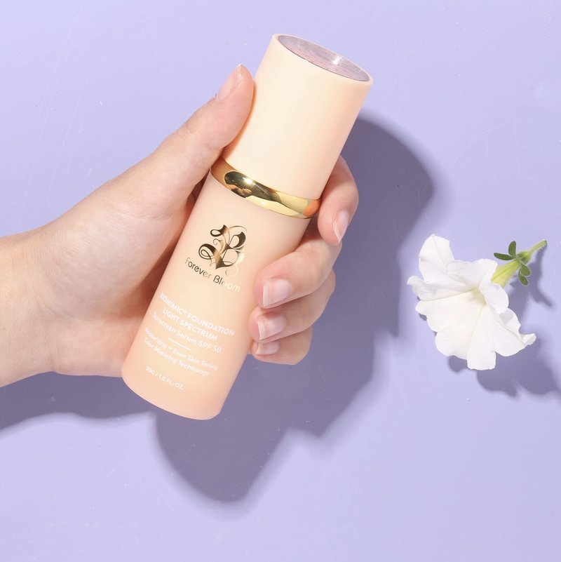 Bio Mimic Foundation by Forever Bloom; Protecting from Sun with SPF50; for Gym, Sports, Dancing