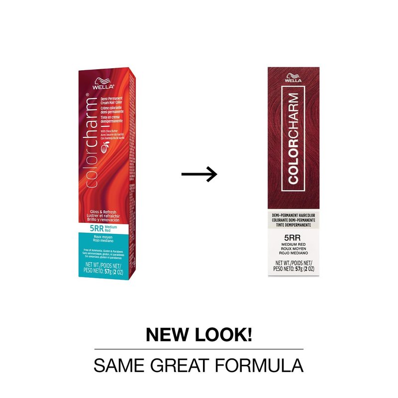 COLORCHARM Demi Permanent Hair Color, 5RR Medium Red, Gloss, Refresh & Tone, 2 Fl Oz