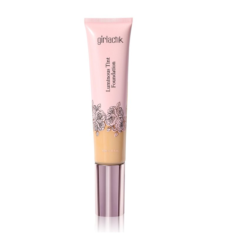 Girlactik Luminous Tint Foundation – Hydrating 2-in-1 Tinted Moisturizer & Buildable Foundation with Hyaluronic Acid, Vitamin C & Squalane – Lightweight, Natural Finish (Olive, 1.35 fl oz.)