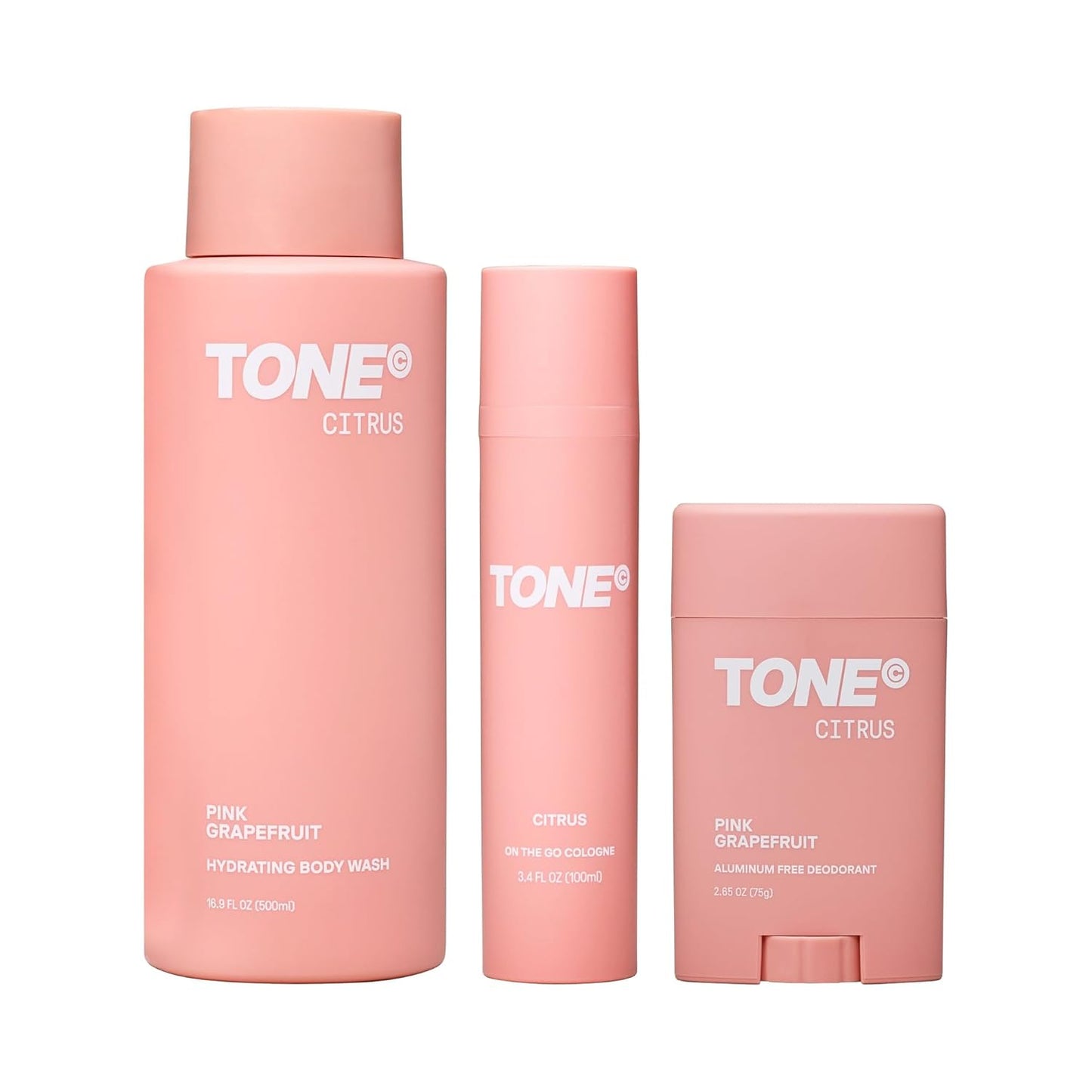 TONE Citrus Daily Essentials Bundle - Refreshing Body Wash, Cologne Mist & Deodorant Set