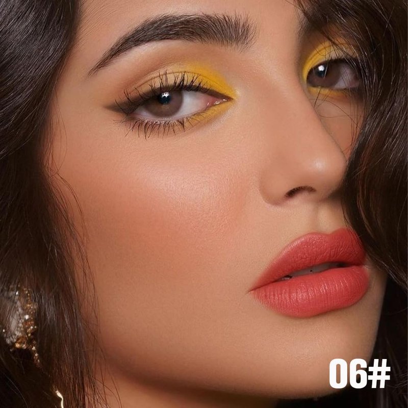 evpct Orange Red Peel Off Lip Stain Tints with Tweezer, Matte Liquid Lipstick Lip Stain Long Lasting Waterproof for Women, Non-stick Cup Lipstick Peel Off High Pigmented Smudge-proof Easy Apply, 06#