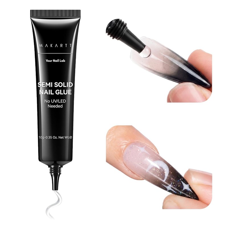 Makartt Press On Nail Glue - Strong Hold, HEMA-Free Formula | 20 Seconds Air Dry, Easy Application for Beginners