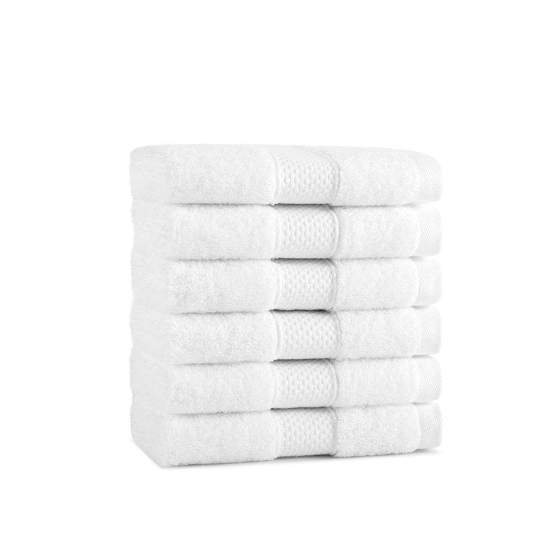 Aston & Arden Egyptian Wash Cloths - Pack of 6 - Oversized Ultra Soft Thick & Absorbent, 100% Ringspun Egyptian Cotton Bathroom Towel for Spa, Hotel, 600 GSM, 13 x 13 in, White