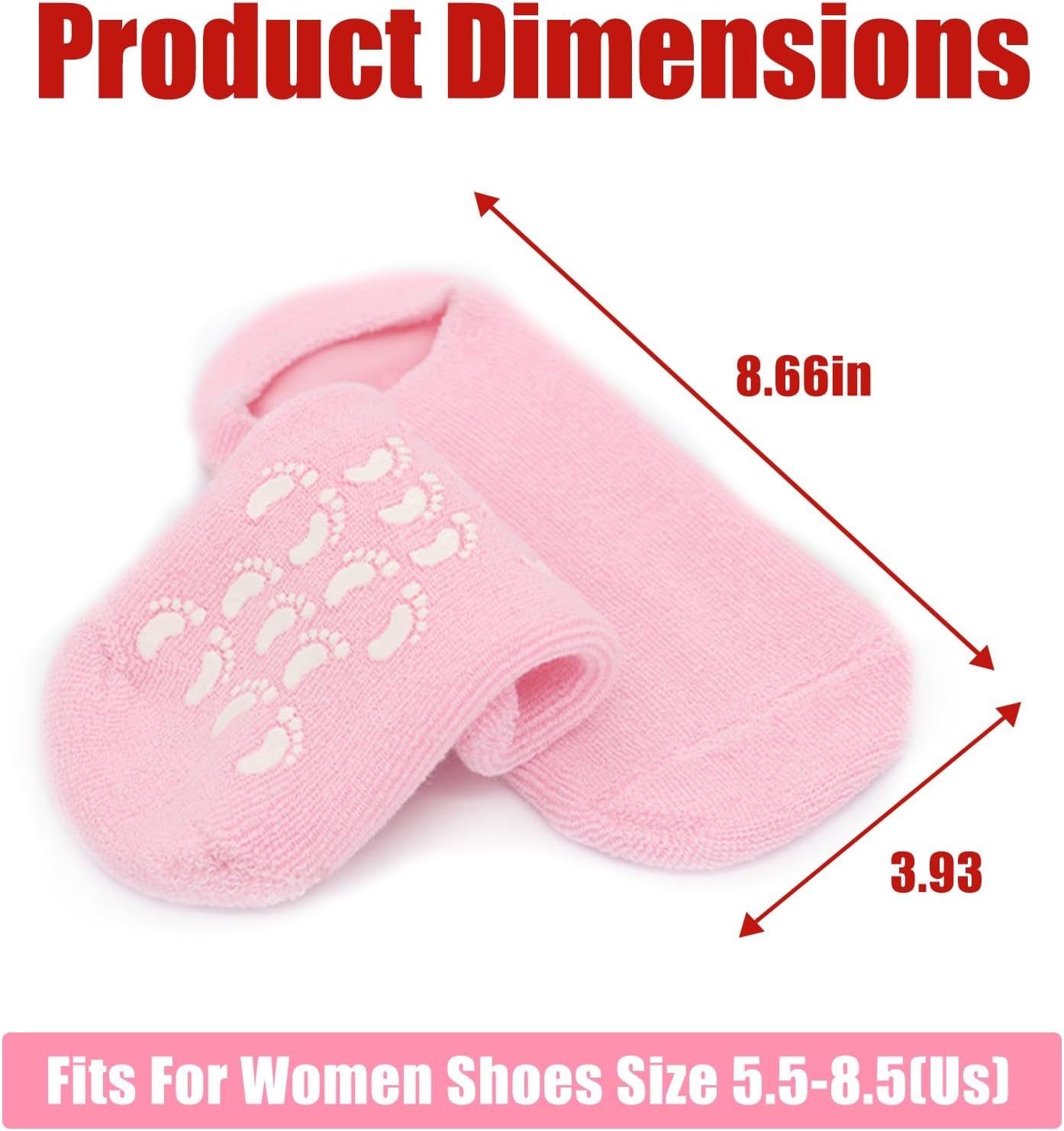 Skiennix Moisturizing Socks - Silicone Gel Socks for Softening Dry Cracked Feet | 2 Pairs