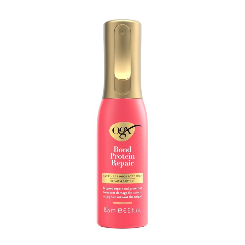 OGX Repair & Protect Bond Protein Heat Protect Spray - Weightless Damage Defense for All Hair Types | 6.5 fl. oz