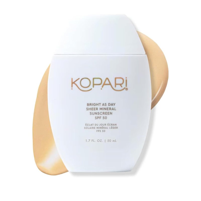 Kopari Bright As Day Mineral Sunscreen SPF 50 - 100% Mineral Formula with Vitamin C & Niacinamide | 1.7 oz for All Skin Tones
