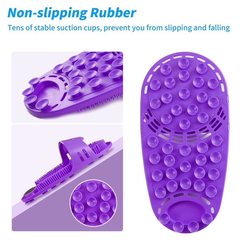 Kibhous Silicone Shower Foot Scrubber Personal Foot Massage and Cleaning with Soft Silicone Bristles and Non-Slip Suction Cups, Foot Scrubbers for Use in Shower Men and Women (1PCS Violet)