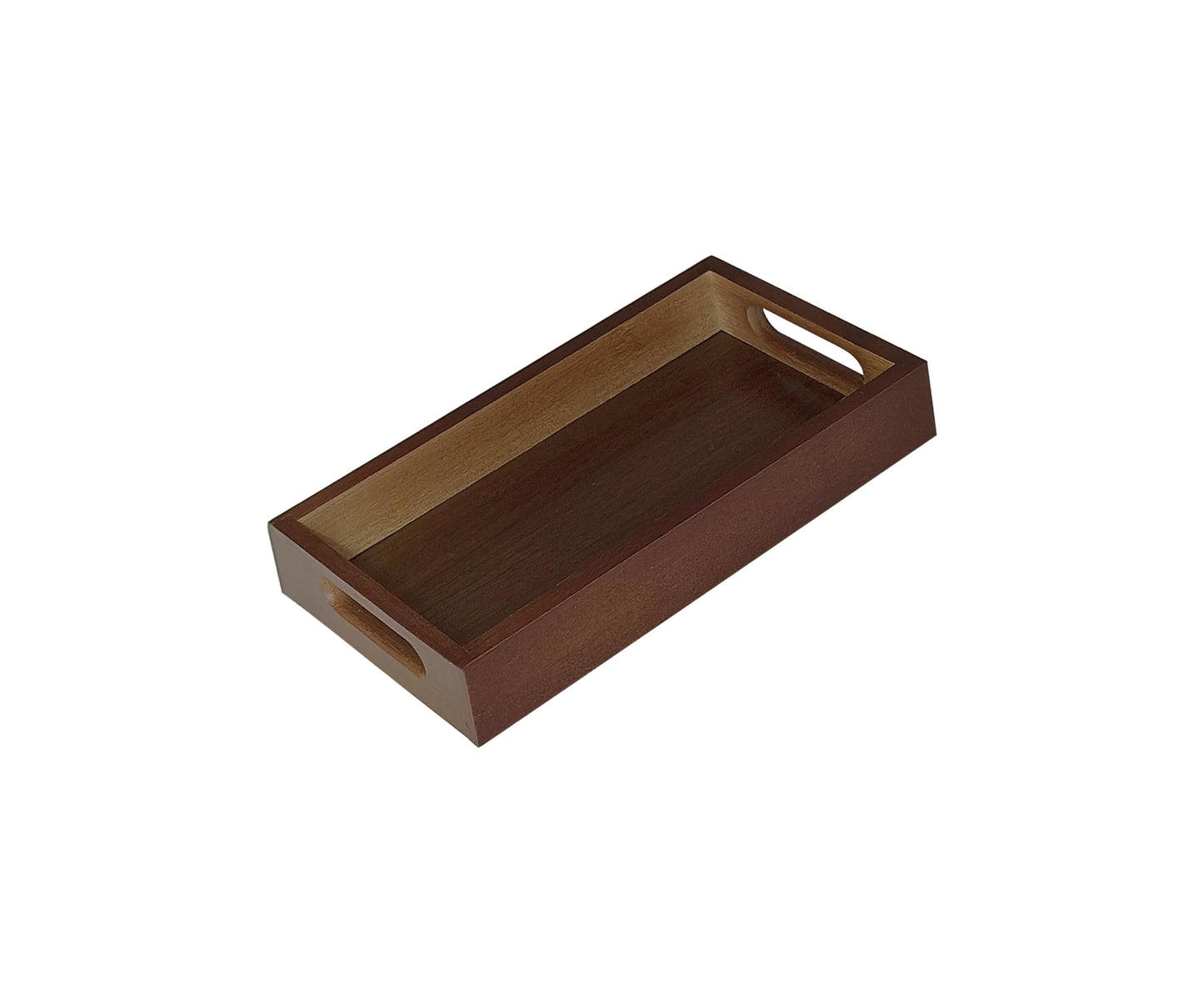 VSUINGO Small Rustic Serving Mini Tray with Handles - 9.8" Bamboo Tray