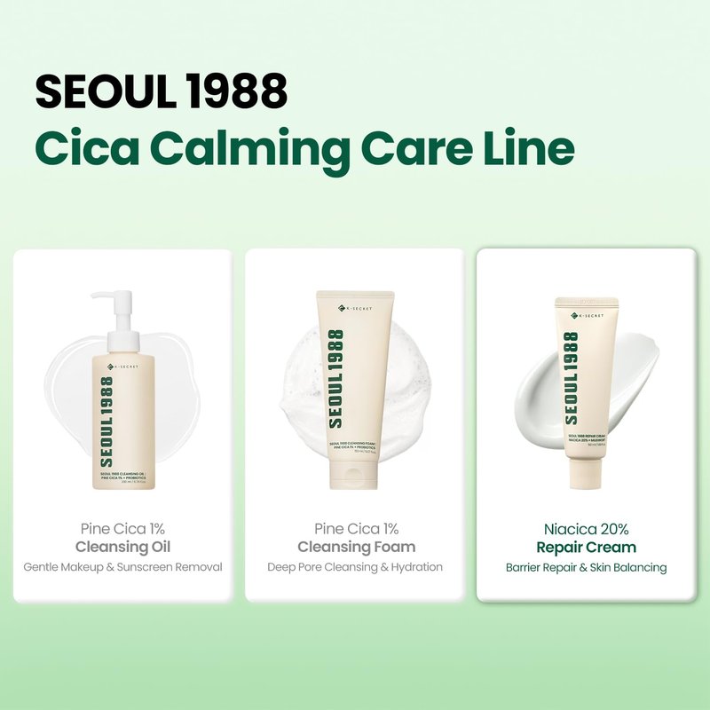 K-SECRET SEOUL 1988 Repair Cream - Soothing Niacinamide & Centella Asiatica Moisturizer | Hydrating Barrier Cream for Sensitive Skin | 50ml / 1.69 fl oz