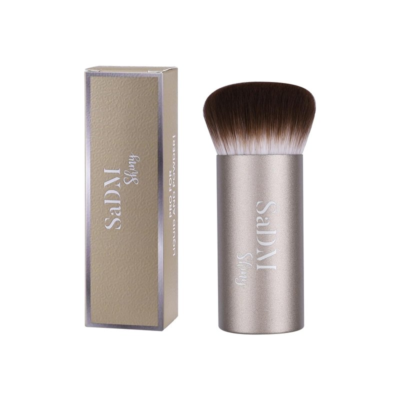 Kabuki Makeup Brush - Blender Brush for Powder, Cream, Liquid Foundation, Sunscreen, Blush Blending & Bronzer - Professional Make Up Brush - Full Face Makeup Brush - Vegan & Cruelty Free